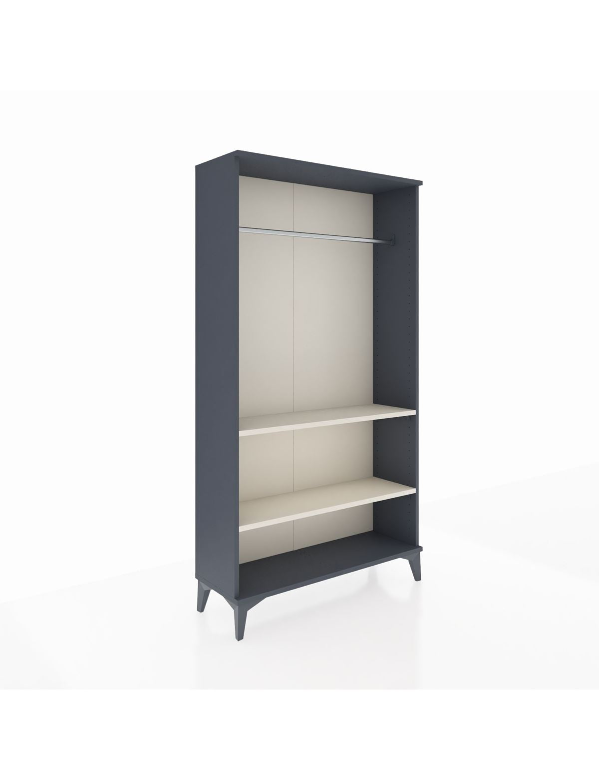 Arges Dolap 2 Raflı Kapaklı Tek Askılı 88x30x163 Antrasit-Aytaşı