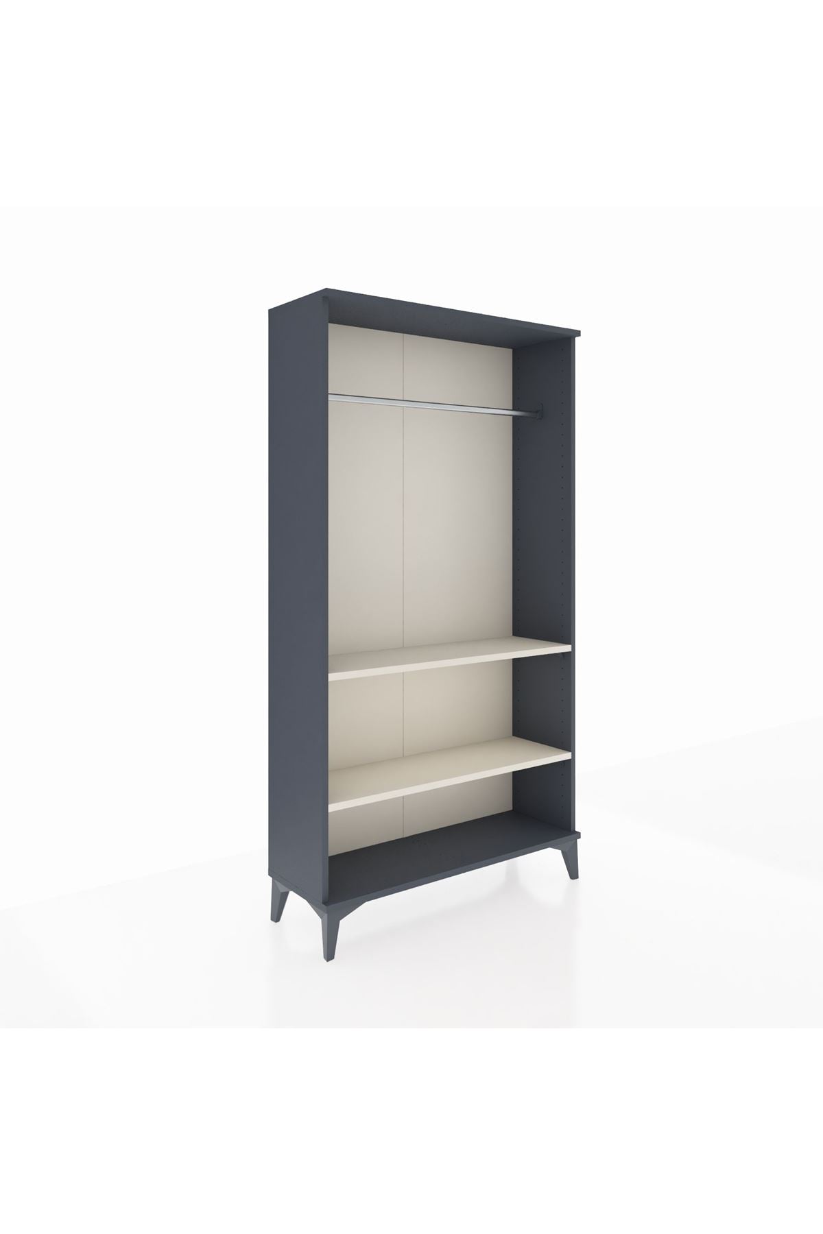 Arges Dolap 2 Raflı Kapaklı Tek Askılı 88x30x163 Antrasit-Aytaşı