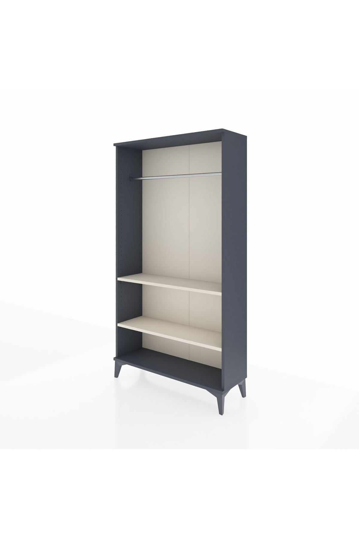 Arges Dolap 2 Raflı Kapaklı Tek Askılı 88x30x163 Antrasit-Aytaşı