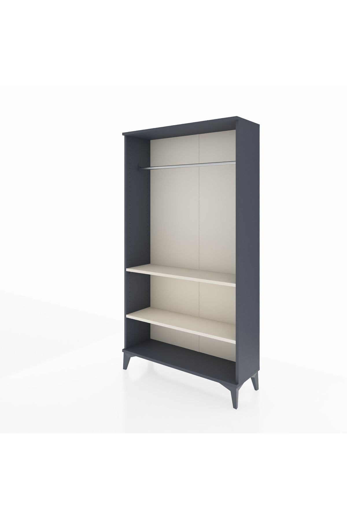 Arges Dolap 2 Raflı Kapaklı Tek Askılı 88x30x163 Antrasit-Aytaşı