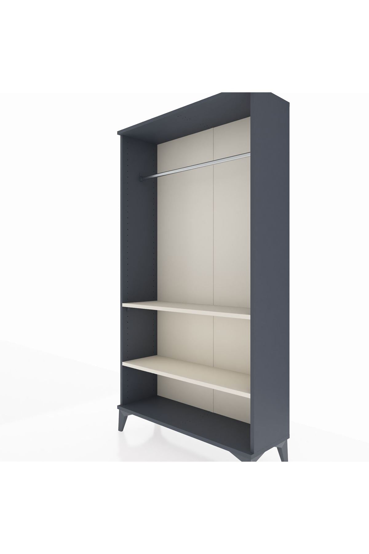 Arges Dolap 2 Raflı Kapaklı Tek Askılı 88x30x163 Antrasit-Aytaşı