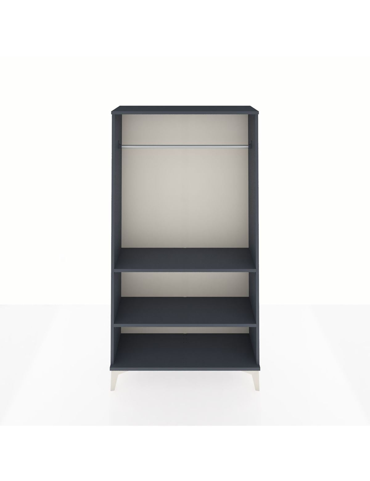 Arges Dolap 2 Raflı Kapaklı Tek Askılı 88x30x163 Antrasit-Antrasit