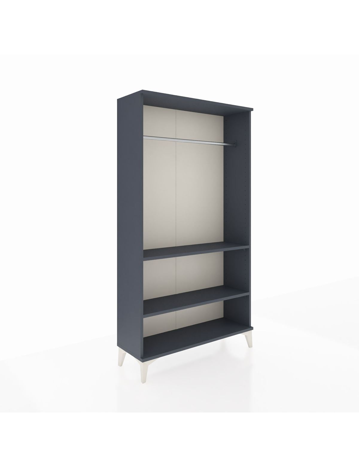 Arges Dolap 2 Raflı Kapaklı Tek Askılı 88x30x163 Antrasit-Antrasit