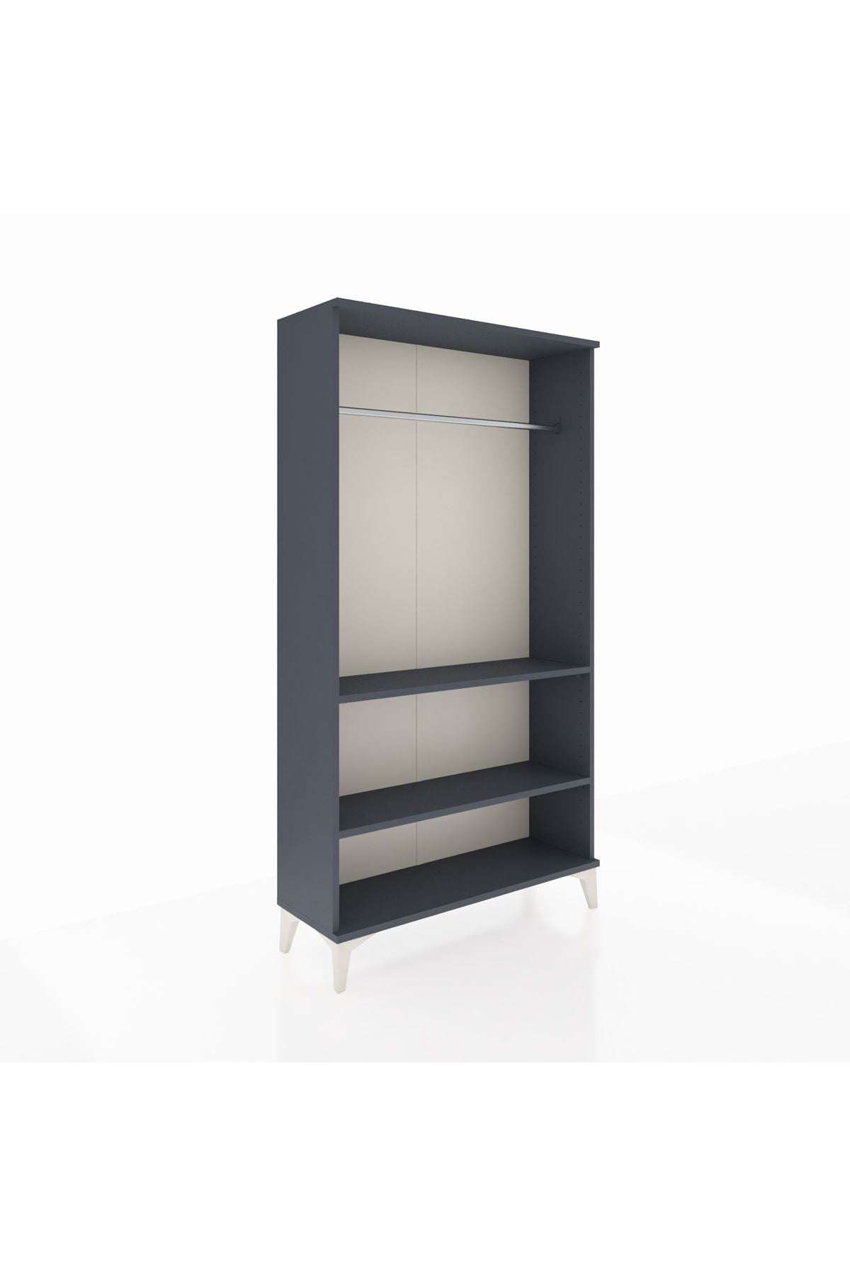 Arges Dolap 2 Raflı Kapaklı Tek Askılı 88x30x163 Antrasit-Antrasit