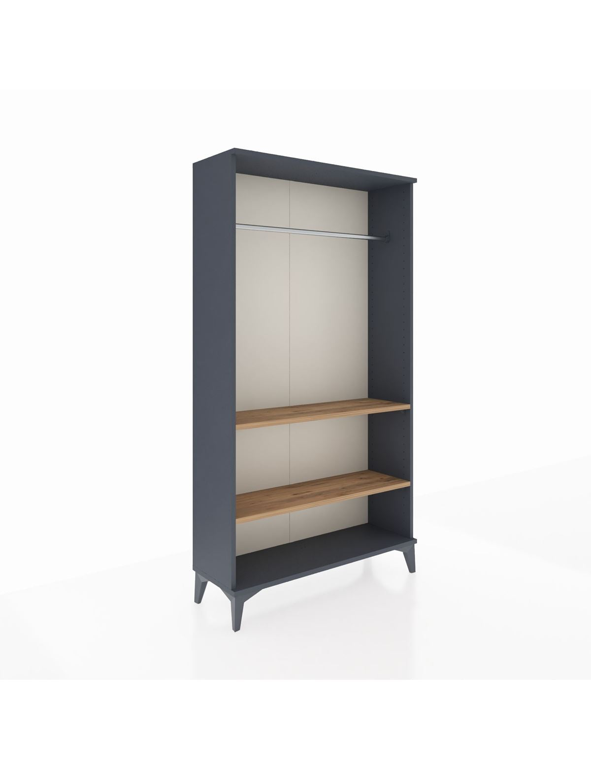 Arges Dolap 2 Raflı Kapaklı Tek Askılı 88x30x163 Antrasit-Çam