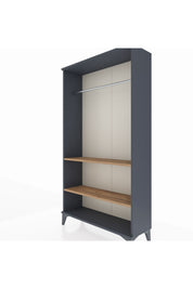 Arges Dolap 2 Raflı Kapaklı Tek Askılı 88x30x163 Antrasit-Çam