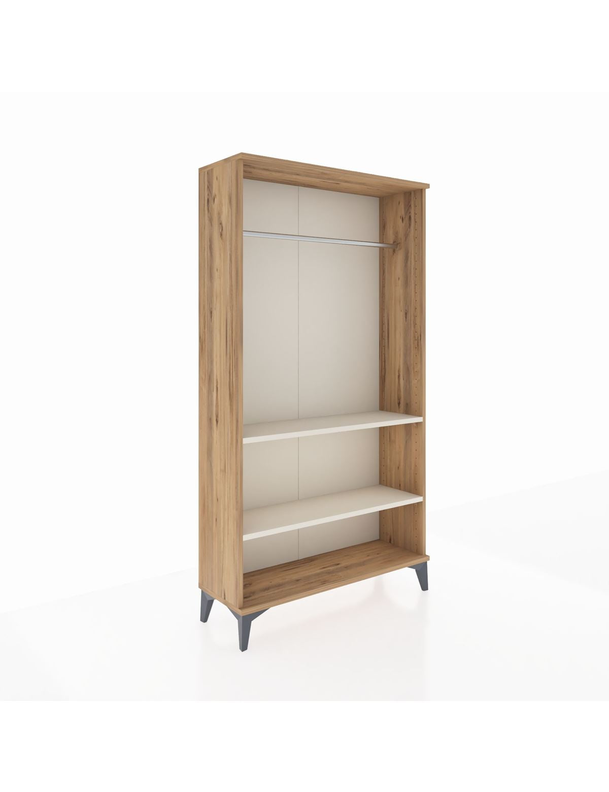 Arges Dolap 2 Raflı Kapaklı Tek Askılı 88x30x163 Çam-Aytaşı