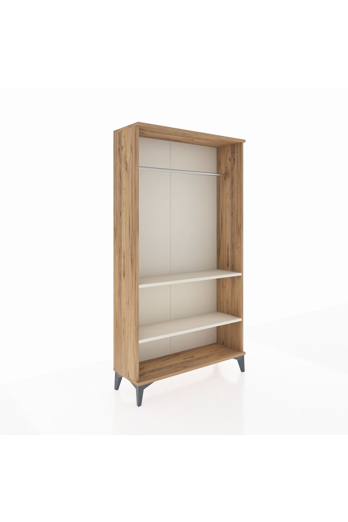 Arges Dolap 2 Raflı Kapaklı Tek Askılı 88x30x163 Çam-Aytaşı