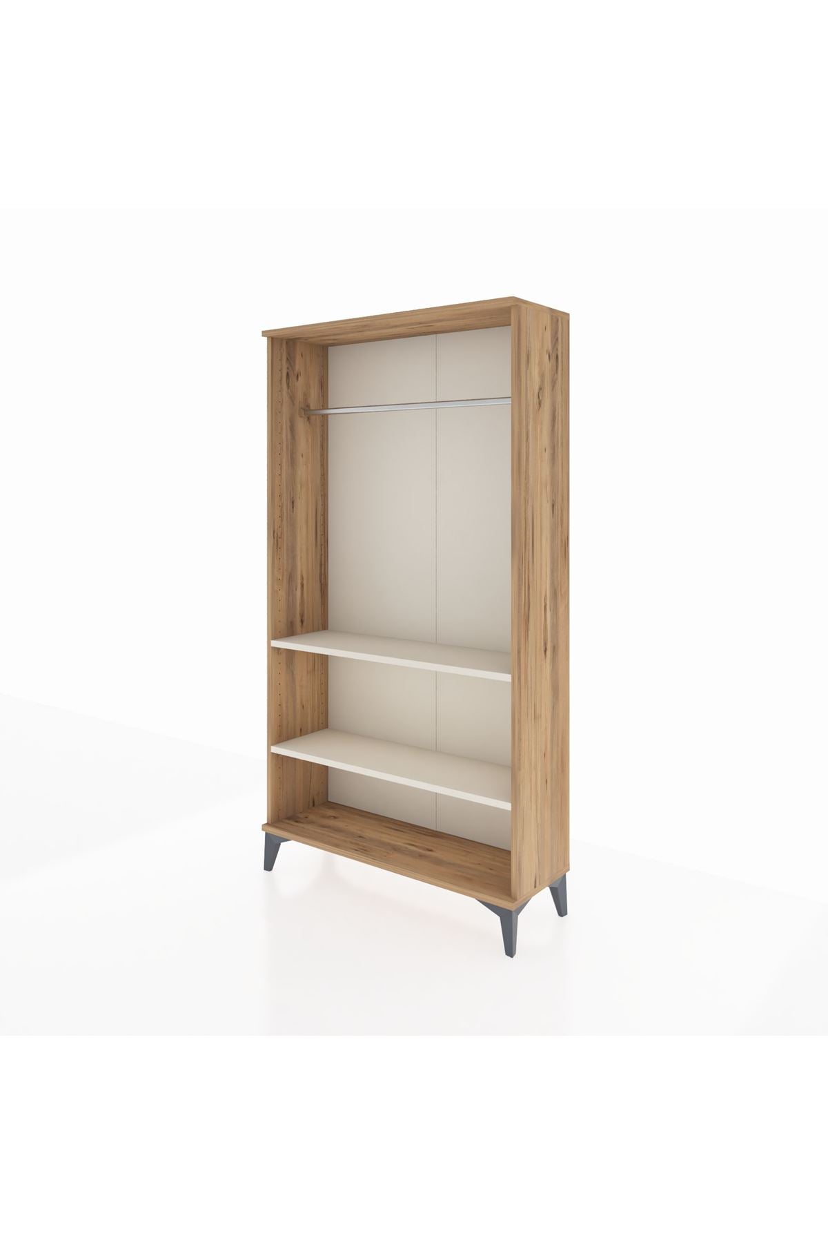 Arges Dolap 2 Raflı Kapaklı Tek Askılı 88x30x163 Çam-Aytaşı