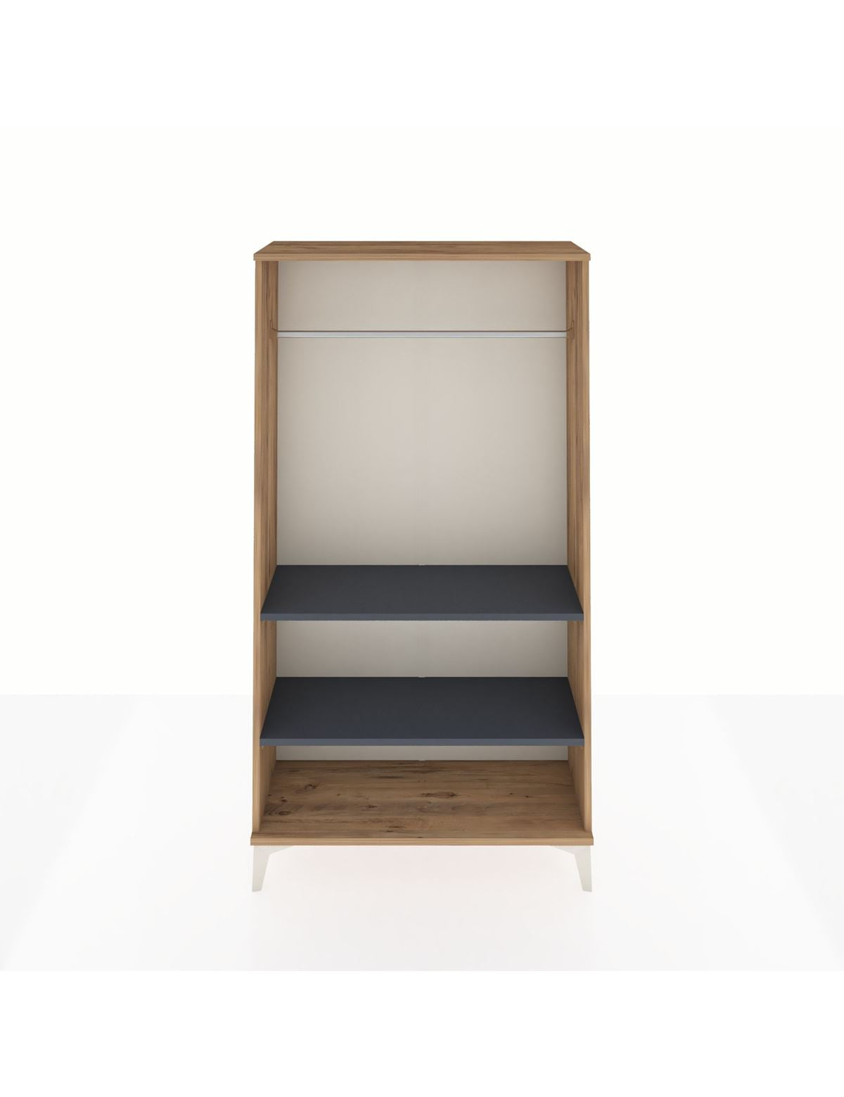 Arges Dolap 2 Raflı Kapaklı Tek Askılı 88x30x163 Çam-Antrasit