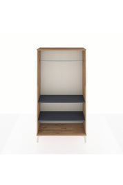 Arges Dolap 2 Raflı Kapaklı Tek Askılı 88x30x163 Çam-Antrasit