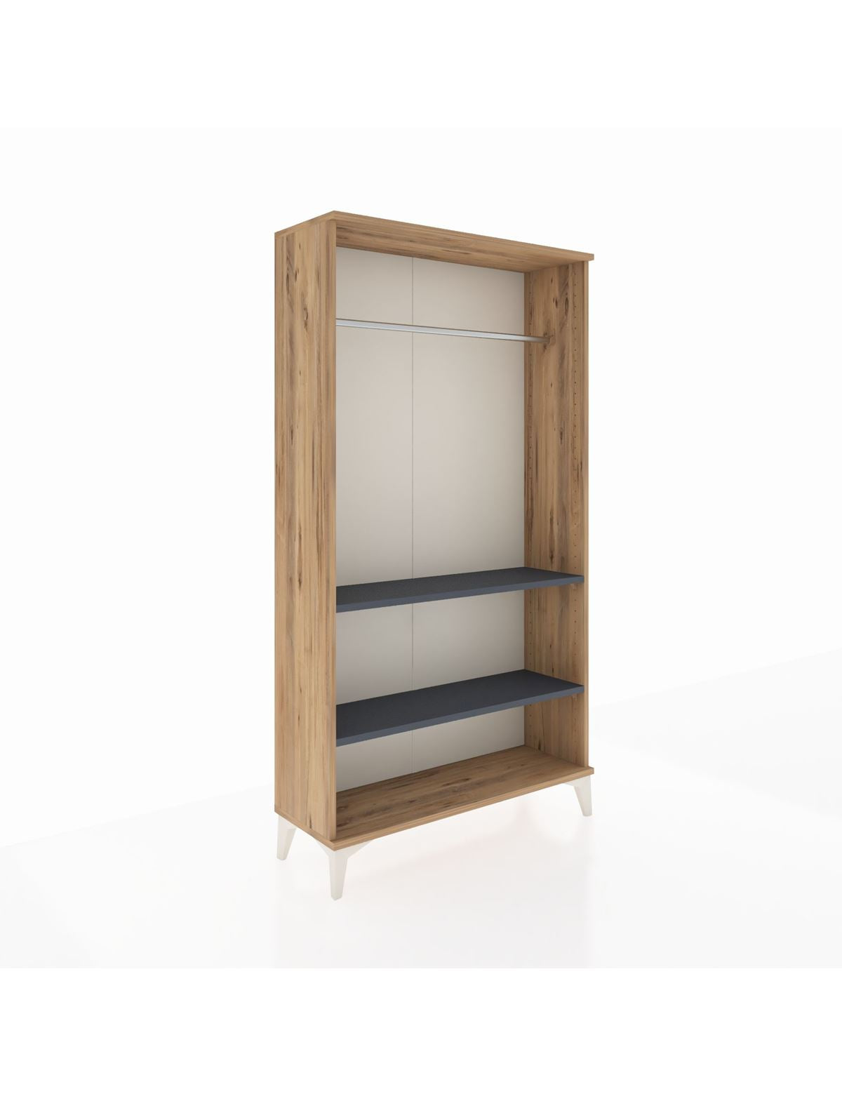 Arges Dolap 2 Raflı Kapaklı Tek Askılı 88x30x163 Çam-Antrasit