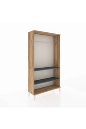 Arges Dolap 2 Raflı Kapaklı Tek Askılı 88x30x163 Çam-Antrasit