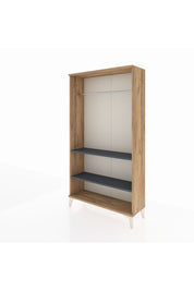 Arges Dolap 2 Raflı Kapaklı Tek Askılı 88x30x163 Çam-Antrasit