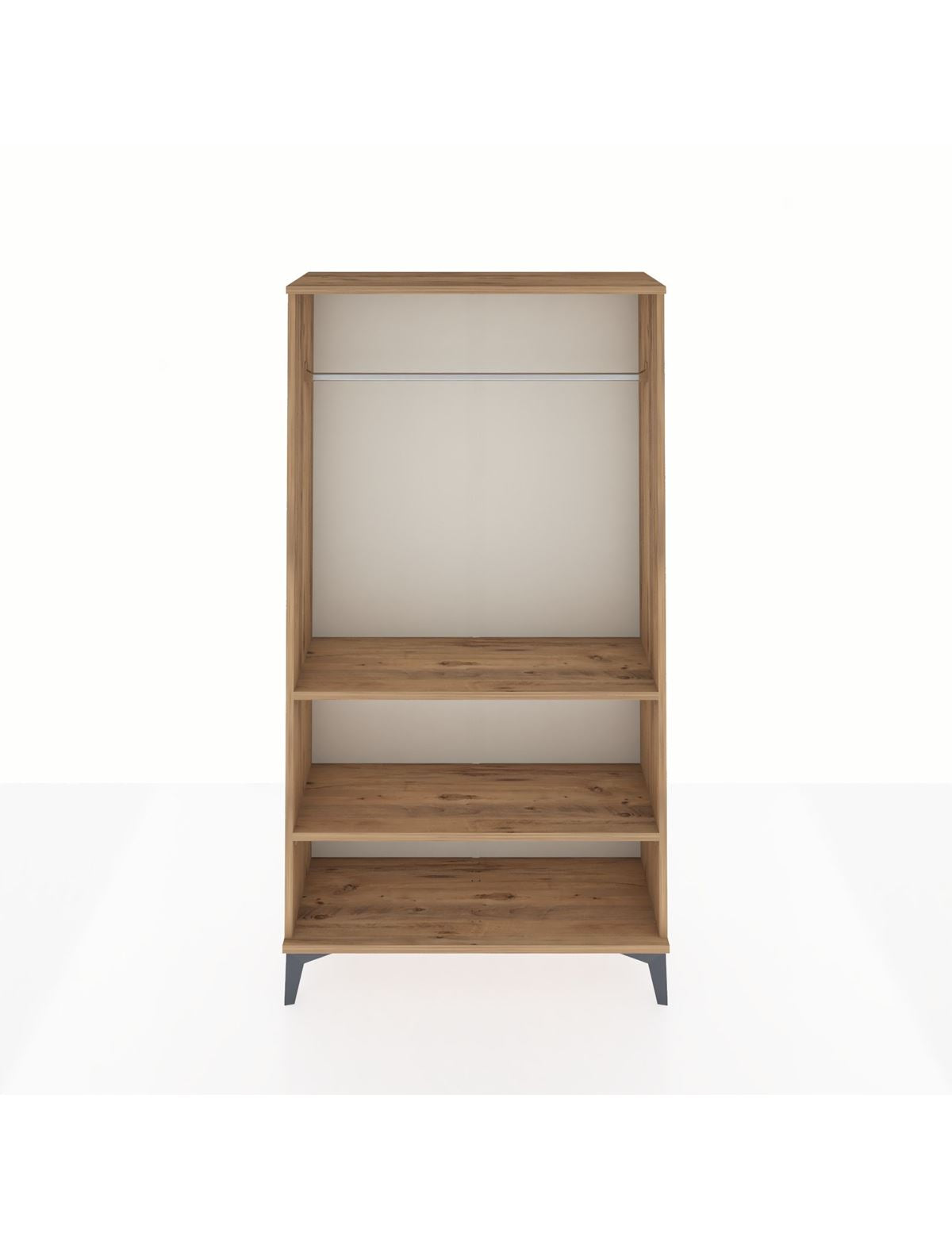 Arges Dolap 2 Raflı Kapaklı Tek Askılı 88x30x163 Çam-Çam