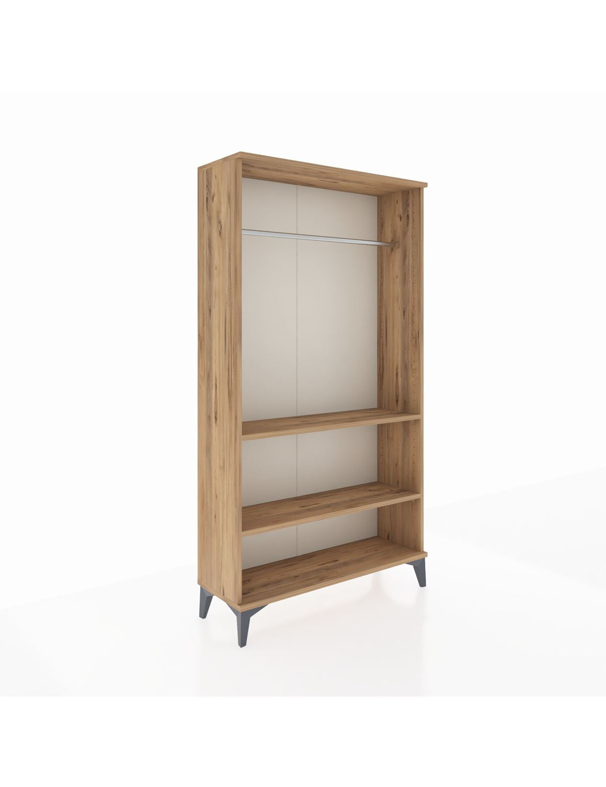 Arges Dolap 2 Raflı Kapaklı Tek Askılı 88x30x163 Çam-Çam