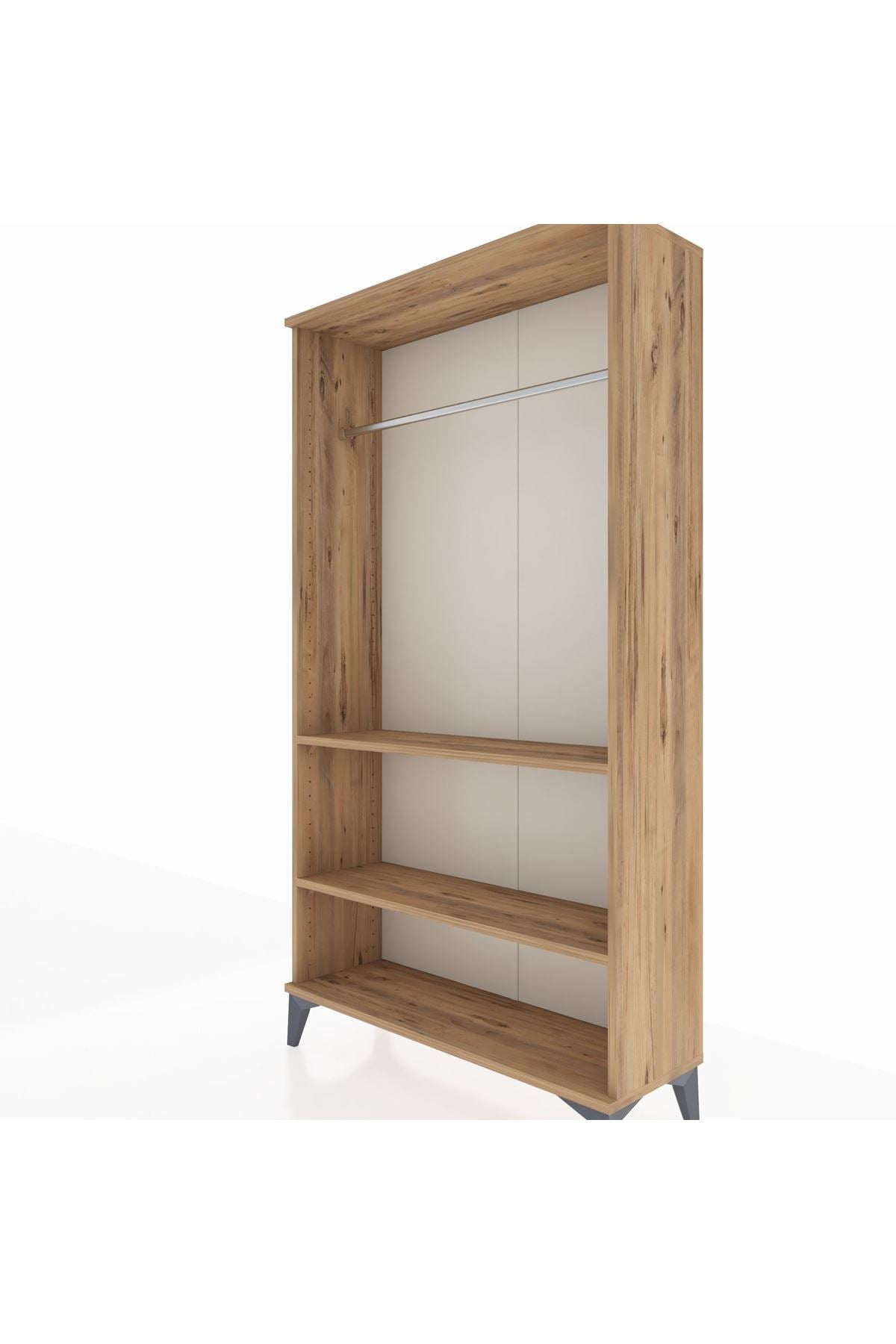 Arges Dolap 2 Raflı Kapaklı Tek Askılı 88x30x163 Çam-Çam