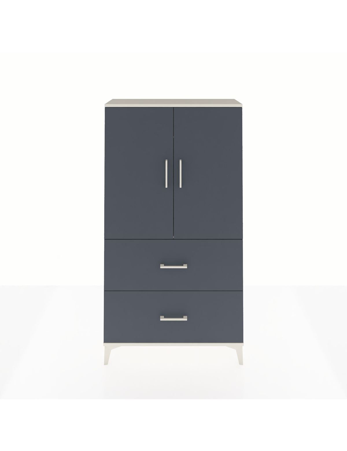 Arges Dolap Tek Raflı 2 Çekmeceli Tek Askılı 88x30x163 Aytaşı-Antrasit