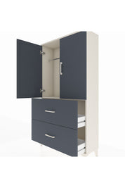 Arges Dolap Tek Raflı 2 Çekmeceli Tek Askılı 88x30x163 Aytaşı-Antrasit