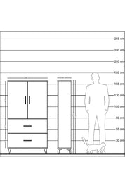 Arges Dolap Tek Raflı 2 Çekmeceli Tek Askılı 88x30x163 Aytaşı-Çam