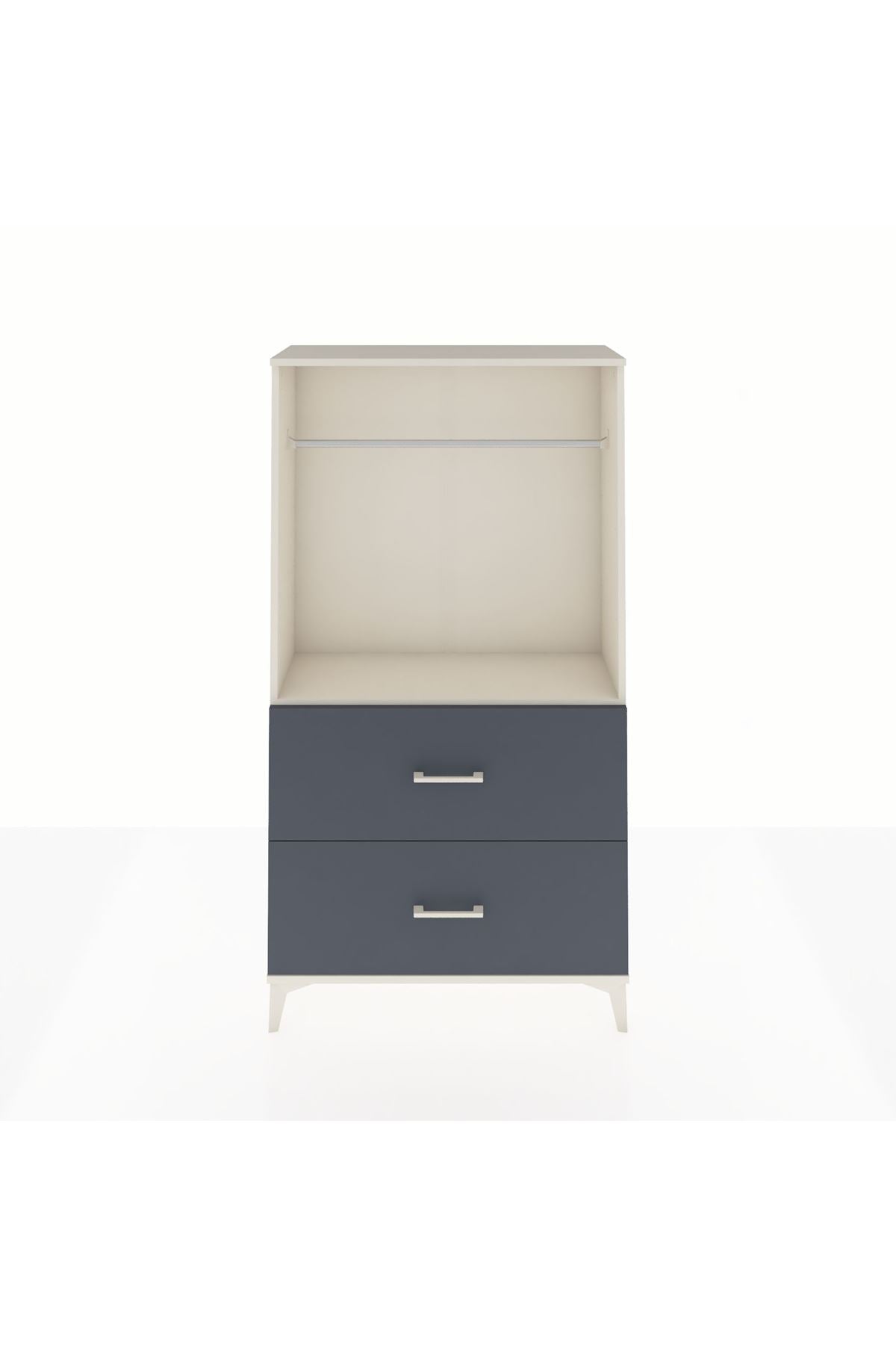 Arges Dolap Tek Raflı 2 Çekmeceli Tek Askılı 88x30x163 Aytaşı-Antrasit