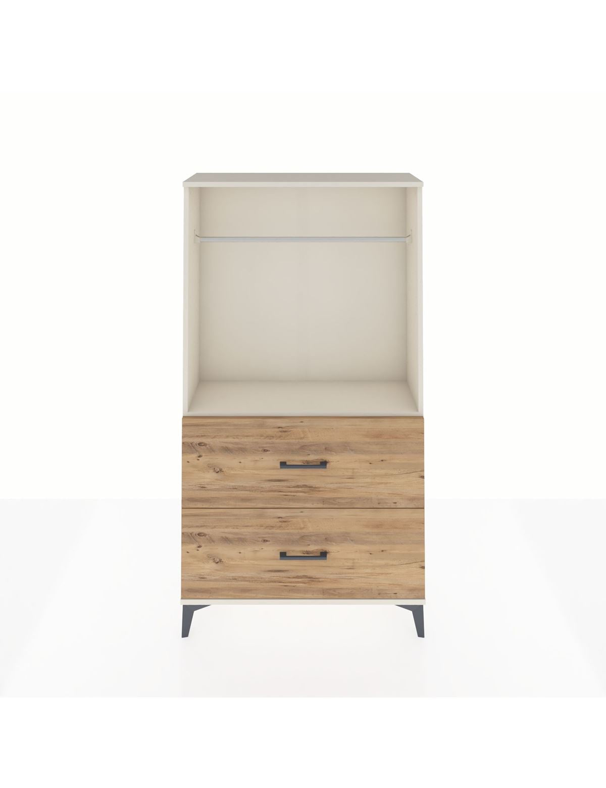 Arges Dolap Tek Raflı 2 Çekmeceli Tek Askılı 88x30x163 Aytaşı-Çam