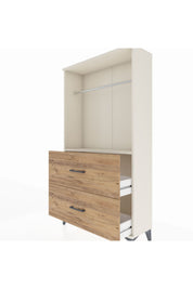 Arges Dolap Tek Raflı 2 Çekmeceli Tek Askılı 88x30x163 Aytaşı-Çam