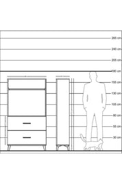 Arges Dolap Tek Raflı 2 Çekmeceli Tek Askılı 88x30x163 Antrasit-Aytaşı