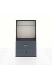 Arges Dolap Tek Raflı 2 Çekmeceli Tek Askılı 88x30x163 Antrasit-Antrasit