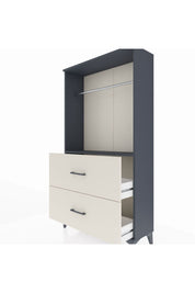 Arges Dolap Tek Raflı 2 Çekmeceli Tek Askılı 88x30x163 Antrasit-Aytaşı