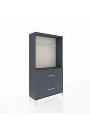 Arges Dolap Tek Raflı 2 Çekmeceli Tek Askılı 88x30x163 Antrasit-Antrasit