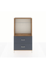 Arges Dolap Tek Raflı 2 Çekmeceli Tek Askılı 88x30x163 Çam-Antrasit