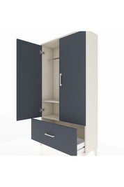 Arges Dolap 2 Raflı Tek Çekmeceli Tek Askılı 88x30x163 Aytaşı-Antrasit