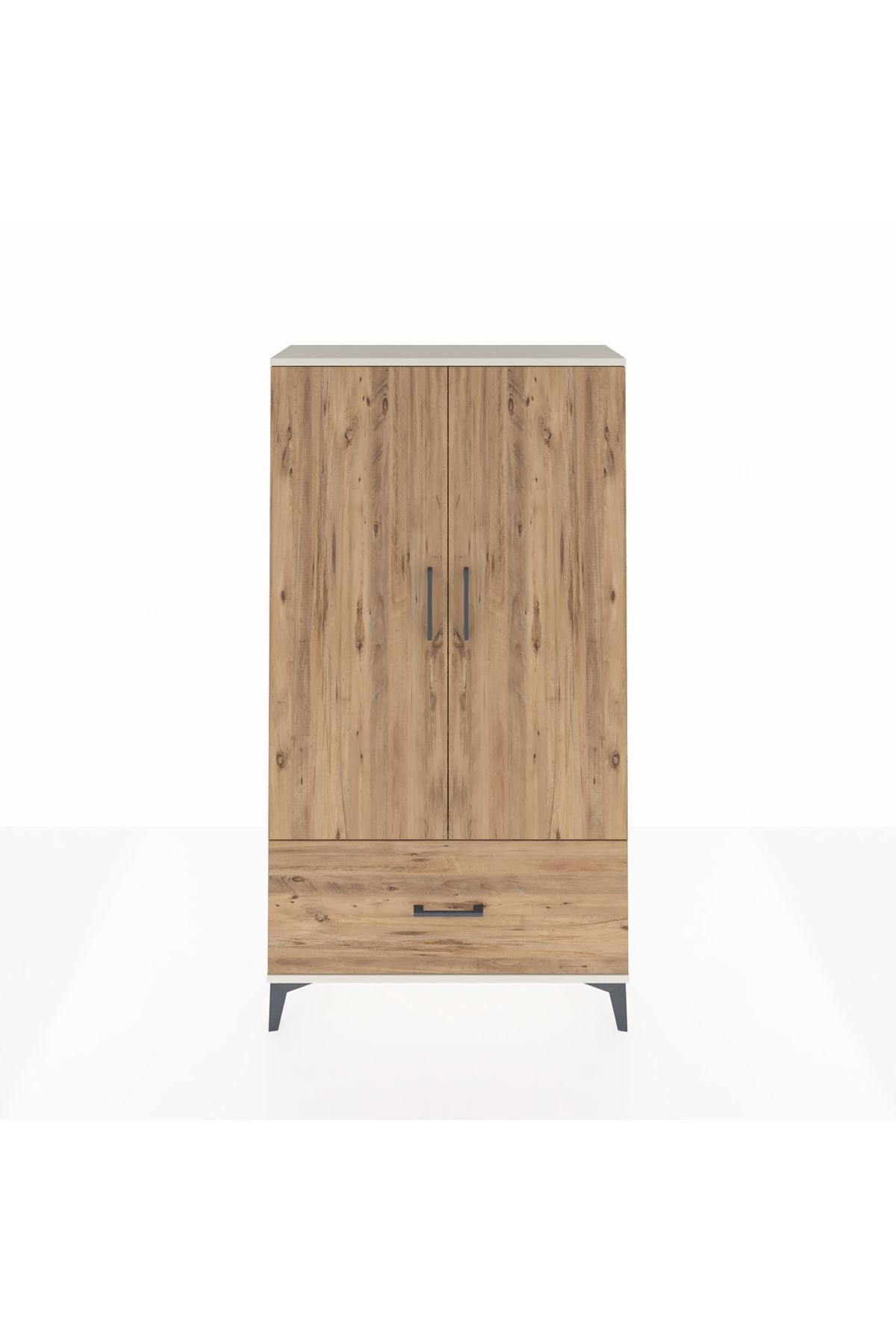 Arges Dolap 2 Raflı Tek Çekmeceli Tek Askılı 88x30x163 Aytaşı-Çam