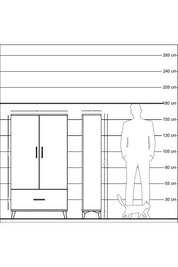 Arges Dolap 2 Raflı Tek Çekmeceli Tek Askılı 88x30x163 - S21M107V3A