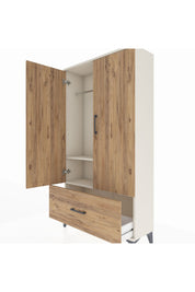 Arges Dolap 2 Raflı Tek Çekmeceli Tek Askılı 88x30x163 Aytaşı-Çam