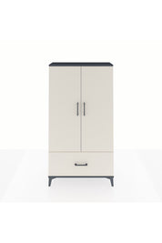 Arges Dolap 2 Raflı Tek Çekmeceli Tek Askılı 88x30x163 Antrasit-Aytaşı