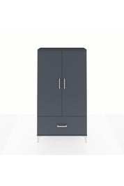 Arges Dolap 2 Raflı Tek Çekmeceli Tek Askılı 88x30x163 Antrasit-Antrasit