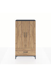 Arges Dolap 2 Raflı Tek Çekmeceli Tek Askılı 88x30x163 Antrasit-Çam