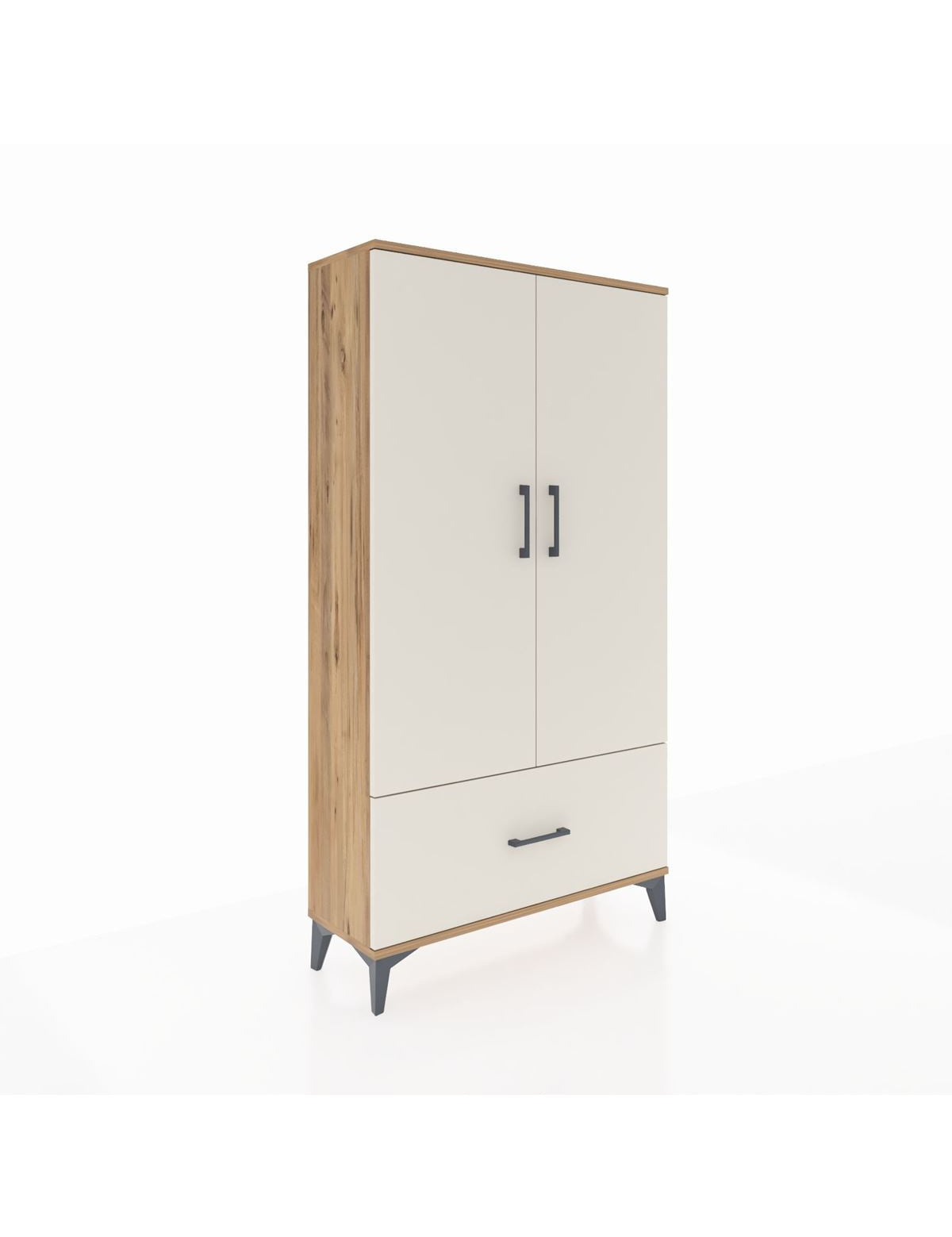 Arges Dolap 2 Raflı Tek Çekmeceli Tek Askılı 88x30x163 Çam-Aytaşı