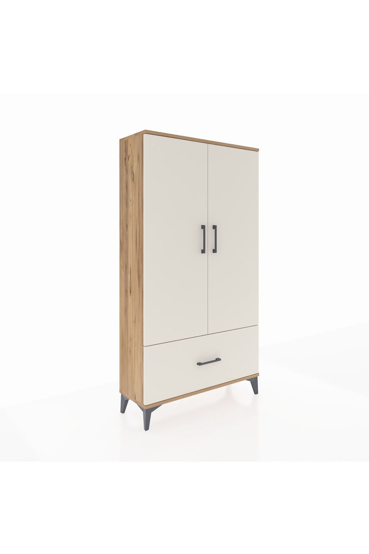 Arges Dolap 2 Raflı Tek Çekmeceli Tek Askılı 88x30x163 Çam-Aytaşı