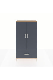 Arges Dolap 2 Raflı Tek Çekmeceli Tek Askılı 88x30x163 Çam-Antrasit