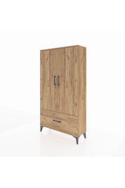 Arges Dolap 2 Raflı Tek Çekmeceli Tek Askılı 88x30x163 Çam-Çam