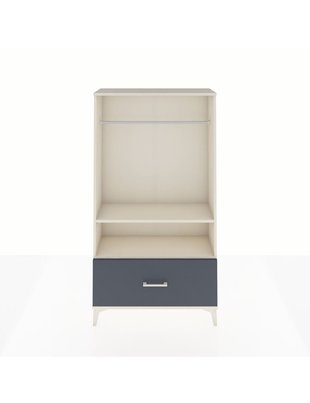 Arges Dolap 2 Raflı Tek Çekmeceli Tek Askılı 88x30x163 Aytaşı-Antrasit