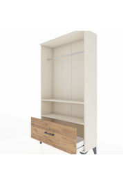 Arges Dolap 2 Raflı Tek Çekmeceli Tek Askılı 88x30x163 Aytaşı-Çam