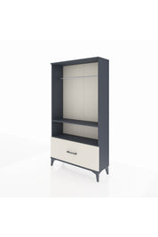 Arges Dolap 2 Raflı Tek Çekmeceli Tek Askılı 88x30x163 Antrasit-Aytaşı
