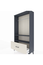 Arges Dolap 2 Raflı Tek Çekmeceli Tek Askılı 88x30x163 Antrasit-Aytaşı