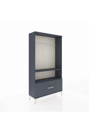 Arges Dolap 2 Raflı Tek Çekmeceli Tek Askılı 88x30x163 Antrasit-Antrasit
