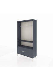 Arges Dolap 2 Raflı Tek Çekmeceli Tek Askılı 88x30x163 Antrasit-Antrasit
