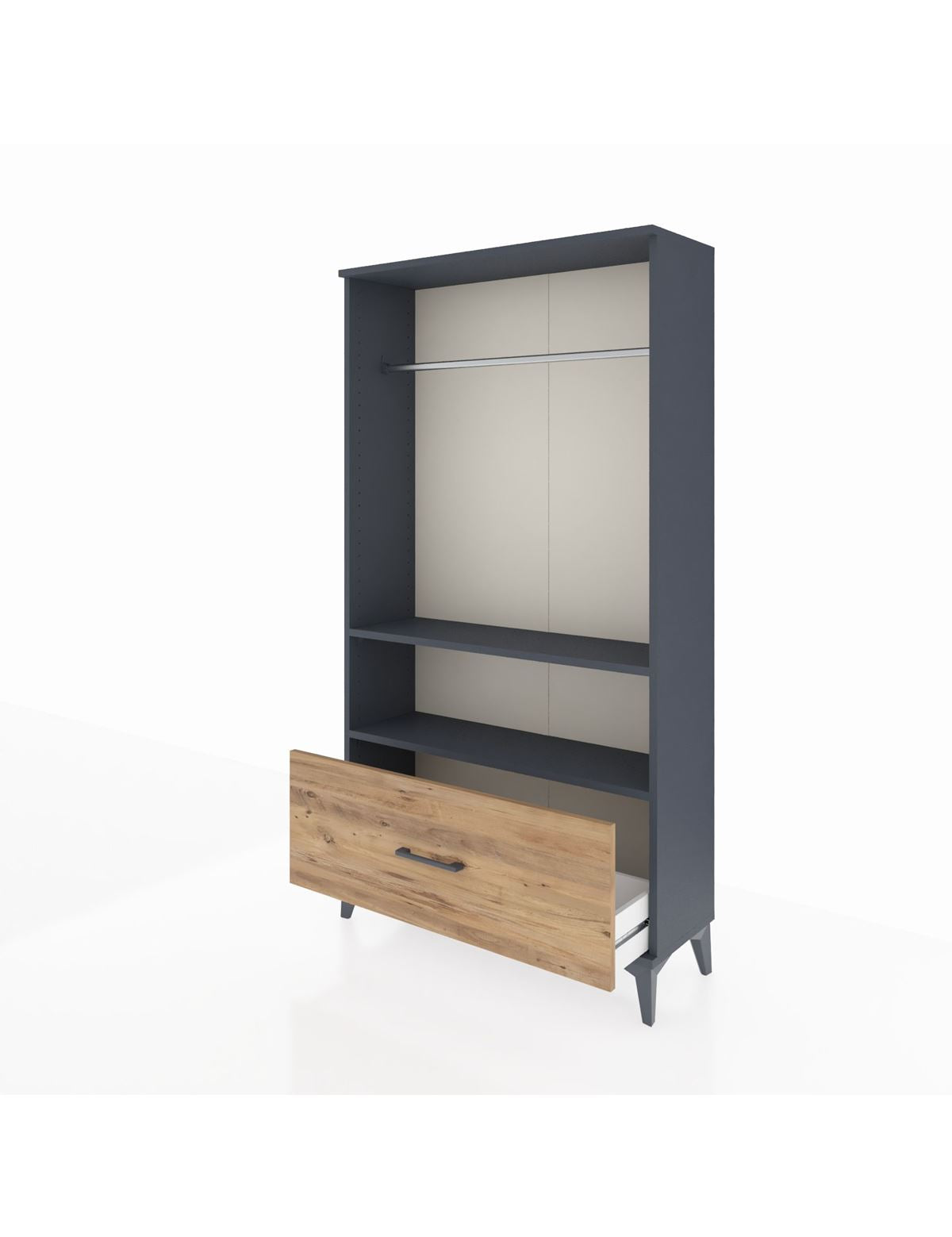 Arges Dolap 2 Raflı Tek Çekmeceli Tek Askılı 88x30x163 - S21M108V6A